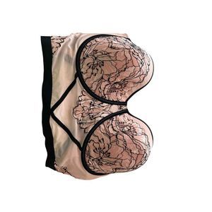 36 DD (fits more like a DDD) pink and black bustier brand unknown barely worn